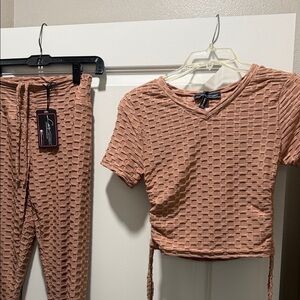 Textured brownTwo-Piece Set